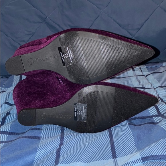 NWT Elegant Dark Purple Zip Up Velvet Mod-Shaft Boots size 7 - Picture 6 of 7